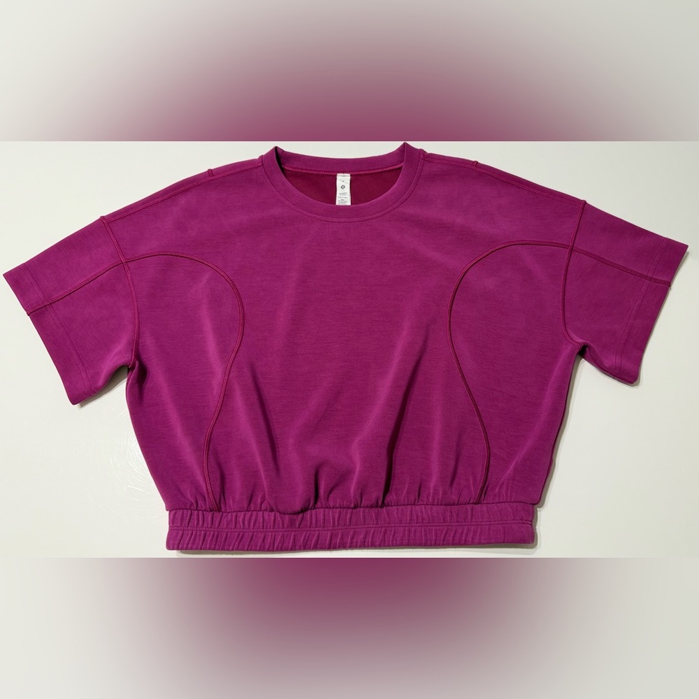 Lululemon Magenta Purple Softstreme Gathered Tee - 6 - Picture 7 of 10